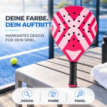 TK Gruppe 2er Padelschläger Erwachsene – Padel Set mit Meshtasche für Einsteiger & Fortgeschrittene, Padel Rackets für Training & Match (2er Set Gelb & Pink) - A - Übersicht 9