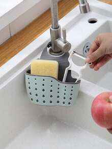 2pcs Adjustable Silicone Sink Organizer Basket, Can Be Used As Sponge Holder, Faucet Organizer Or Kitchen Storage Bag. (Please Purchase Carefully, Product Specifications Include Sponge, Not Recommended To Purchase!) - Standard Model - View 6