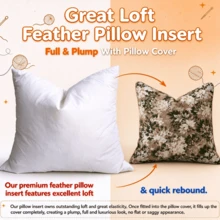 CLSUPER 18x18" 20x20" 21x21" 14x21" White Down Goose Down Pillow Insert, 100% Pure Cotton Fabric, Fluffy And Full Cushion Core, Washable, Quick Rebound, Breathable, Good Support, Suitable For Bed, Sofa, Armchair Home Decor Throw Pillow - White - View 3