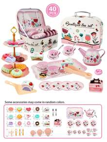 Children's Tea Party Pretend Play Toy Set, Role Play, 2-4 Person Parent-Child Interactive Toy. Some Accessories Color Random - Multicolor - View 5