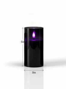 1/2/3pcs Purple Flameless LED Candles With Remote Control And Timer, 3D Wick, Battery Operated, Suitable For Home Bedroom, Wedding, Halloween Atmosphere Decoration - Black - View 11