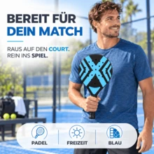 TK Gruppe 2er Padel Racket Set Erwachsene – Padelschläger mit Meshtasche für Anfänger & Fortgeschrittene, Training & Freizeit (2er Set Gelb & Blau) - A - Übersicht 3