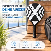 TK Gruppe 2er Padel Set für Erwachsene – Padelschläger mit Meshtasche, Padel Rackets für Anfänger & Fortgeschrittene, Freizeit & Training (Pink & Weiß) - A - Übersicht 5