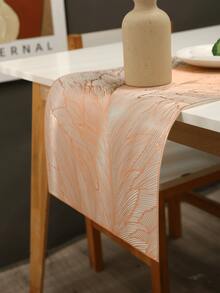 Rose Gold Vein Pattern Table Runner And Placemat Set, Luxury Round Placemats And Rectangular Table Runner, Suitable For Home Banquet Dining Table Decor - Rose Gold - View 2