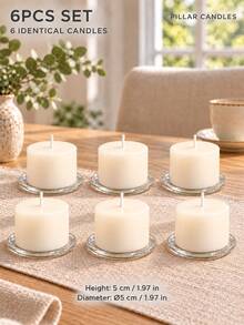 Nến trụ mặt phẳng màu trắng, đường kính 2 inch, chiều cao từ 2–8 inch, bộ đơn và nhiều món cho trang trí nhà cửa, bàn ăn, đám cưới và tiệc - Trắng - Xem 15
