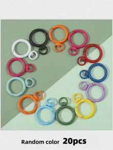 8/15/30/50pcs Random Color O-Ring Spring Buckle Hooks, Metal Carabiner Clips DIY Jewelry Connectors, Suitable For Keychains And Dog Leashes - Round Keychain - View 15