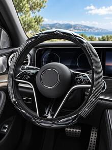 Bling Rhinestone Car Steering Wheel Cover For Women, 15 Inch Stretch No Inner Ring Quilted Faux Leather Steering Wheel Protector, Soft Comfort Non‑Slip Fashion Ladies Auto Interior Decor - Multicolor - View 12