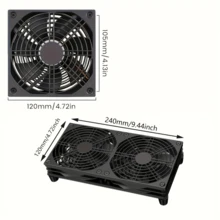 OUYUANSU USB Combination Cooling Fan, Suitable For Router, Host, Set-Top Box Base, 5V Quiet USB Interface 2-In-1 Cooling Fan - View 11