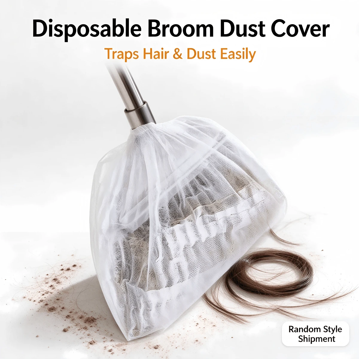 2/5/10/20/50/100pcs Disposable Broom Dust Cover, Non-Woven Fabric Household Sweeping Sleeve, Floor Hair & Dust Remover, One-Time Lazy Cleaning Tool, Random Style Shipment, Multiple Quantities Available`