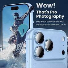 CASECOPS 防震鏡頭保護膜，適用於 iPhone 18 Pro/18 Pro Max/17 Pro/17 Pro Max 鏡頭保護膜，全覆蓋防刮防指紋，有效保護相機鏡頭，拍出更清晰照片，時尚時尚生日禮物 - 冰川藍 - 藍色 - 查看 5