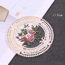 1pc Vintage Floral Lace Coaster Set Romantic Embroidery Cup Mats For Coffee Table Decor - Multicolor - View 8