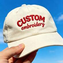 1件客製化3D刺繡字母棒球帽，復古水洗純棉彎帽簷帽，3D刺繡姓名設計，可調節後扣休閒棒球帽，柔軟透氣輕量遮陽帽，女款日常戶外運動帽，旅行度假帽，生日禮物，好友禮物，客製化姓名禮物，時尚休閒配件 - 多色7 - 查看 8