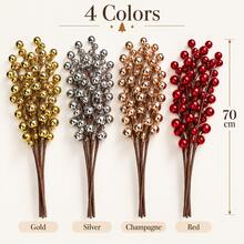 Christmas Decorative Stems 5PCS 70cm Metallic Berry Branches For Vase - Multicolor - View 3