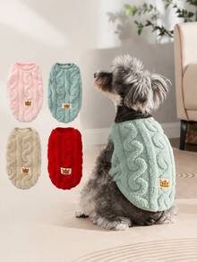 3PCS Pet Flannel Sweatshirt Vest Autumn Winter Dogs Warm Clothes Fleece Dog Sweater Apparel Suitable For Chihuahua Yorkshire Terrier Maltese - Multicolor - View 7