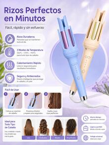 2-In-1 Automatic Rotating Hair Curler And Straightener. 28mm Professional Curling Iron For Large Waves, Fast Heating With 4 Temperature Settings And Intelligent Anti-Tangle Sensor. Portable Design Suitable For All Hair Types. - US A Type Plug(110-127V) - View 4