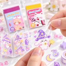 Cosmic Happiness Series PET Sticker Book, Cute Cartoon Style, Animal & Magic Elements Planner Stickers, Water Bottle, Notebook, Guka DIY Decorative Stickers - Multicolor - View 9