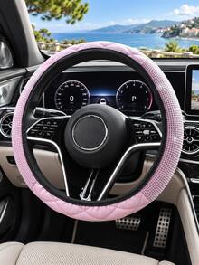Bling Rhinestone Car Steering Wheel Cover For Women, 15 Inch Stretch No Inner Ring Quilted Faux Leather Steering Wheel Protector, Soft Comfort Non‑Slip Fashion Ladies Auto Interior Decor - Multicolor - View 8