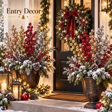 Christmas Decorative Stems 5PCS 70cm Metallic Berry Branches For Vase - Multicolor - View 10