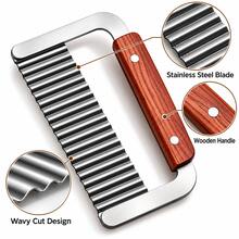Stainless Steel Wavy Serrated Slicer, Used To Cut Vegetables Into Wavy Shapes, Also Can Be Used As A French Fry Slicer, Suitable For Cutting Fruits And Vegetables - Multicolor - View 4