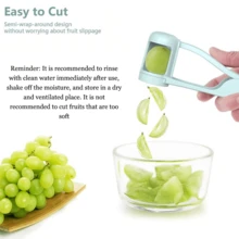 1pc Grape Cutter, Suitable For Toddlers And Infants, Can Cut Grapes, Cherries, Tomatoes, Strawberries Into Quarter Slices, For Vegetable & Fruit Salads, Cake Decorations, Stainless Steel Kitchen Small Tool Fruit Slicer - Multicolor - View 3