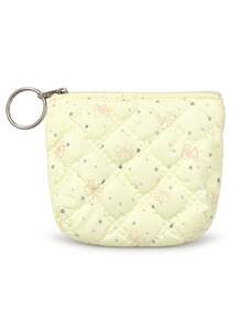 2026 Autumn/Winter Quilted Mini Coin Purse, Bow And Star Print, With Keychain - Casual Fashion, Can Hold Keys, Data Cables, Coins, Rings - Easy To Clean, Washable - Multiple Colors Available. Suitable For Children's Halloween Special/Christmas Gift Jewelry Bag - Multicolor - View 11