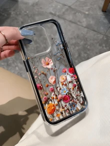 1件裝黑色彩色花簇個性化極簡風 2合1 防摔軟 TPU 手機殼 全包覆防污保護殼，適用於 Apple 18 17 16 15 14 13 12 11 Pro Max Air - 彩色 - 查看 4