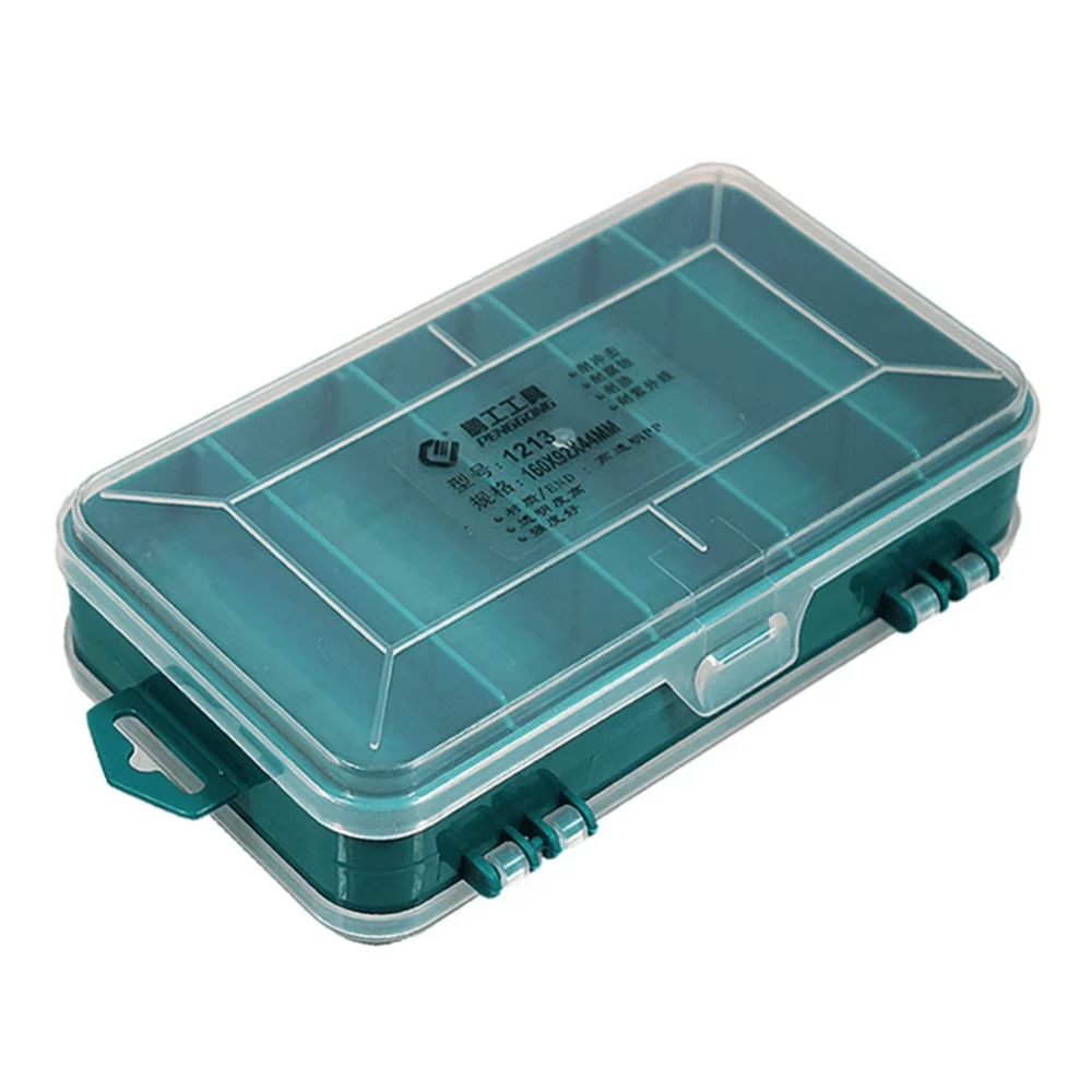 Double-Side Small Parts Storage Case Plastic Compartment Tools Box Hardware Organizer For Screws Nuts Nails Bolts Jewelry - Green - View 1