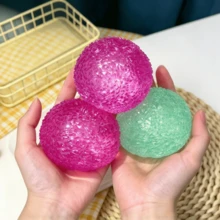 1Pc Purple Green Beaded Texture Squeeze Ball Soft Slow Rebound Calming Fidget For Adults Teens Office Desk Decor Christmas Gift Random Style - Multicolor - View 1