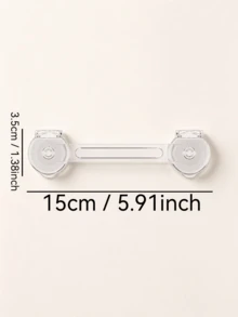 10pcs Transparent No-Drill Safety Lock, Sticks Firmly, Prevents Cabinets And Drawers From Accidentally Opening, And Reduces Bumping Hazards. - Multicolor - View 4