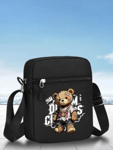 1pc/2pcs Hip Hop Bear Pattern Print Unisex Street Fashion Outdoor Sports Baseball Cap And Crossbody Bag, Adjustable, Gift For Yourself Or Friends - Multicolor - View 5