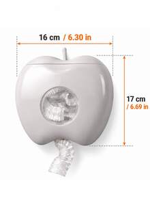 1pc Wall-Mounted Food Cling Film Dispenser, No-Drill Elastic Cling Film Storage Box, Transparent Window, Apple-Shaped Plastic Bag Storage Box, Kitchen Wall Use, Space-Saving For Pantry - Multiple Styles and Colors - View 3