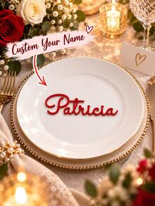 Personalized Wedding Place Cards, Custom Laser Cut Name Signs, Acrylic Guest Seating Decor For Wedding Reception, Unique Guest Keepsake, Elegant Table Setting, Bridal Party Favors - C-personalized Dinner Plate Name Tag - View 1