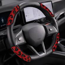 Sarung Setir Minimalis Mewah Bertabur Berlian Imitasi, Pelindung Setir Anti Selip Kristal Berlian Universal, Aksesori Dekorasi Interior Mobil yang Dipersonalisasi untuk Sebagian Besar Kendaraan - 4 buah - View 5