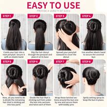 Hair Bun Donut Maker Set, Coffee Color, - Coffee Brown - View 8