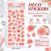 Floral & Petal Series Sequin PET Flat Sticker, INS Style Fresh Flower Planner Material Sticker, DIY Decorative Sticker - Multicolor - View 4
