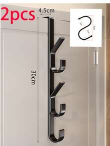 2pcs/1pc Carbon Steel Door Hooks - Heavy Duty Metal Multi-Function Towel Rack, Hooks, Door Hooks, Handbag Hooks, Door Hooks, Space-Saving Vertical Design Storage Hooks Rack, Key Hooks Wall, Hooks, Bathroom Door Towel Rack, Titanium Gold - Multicolor - View 12