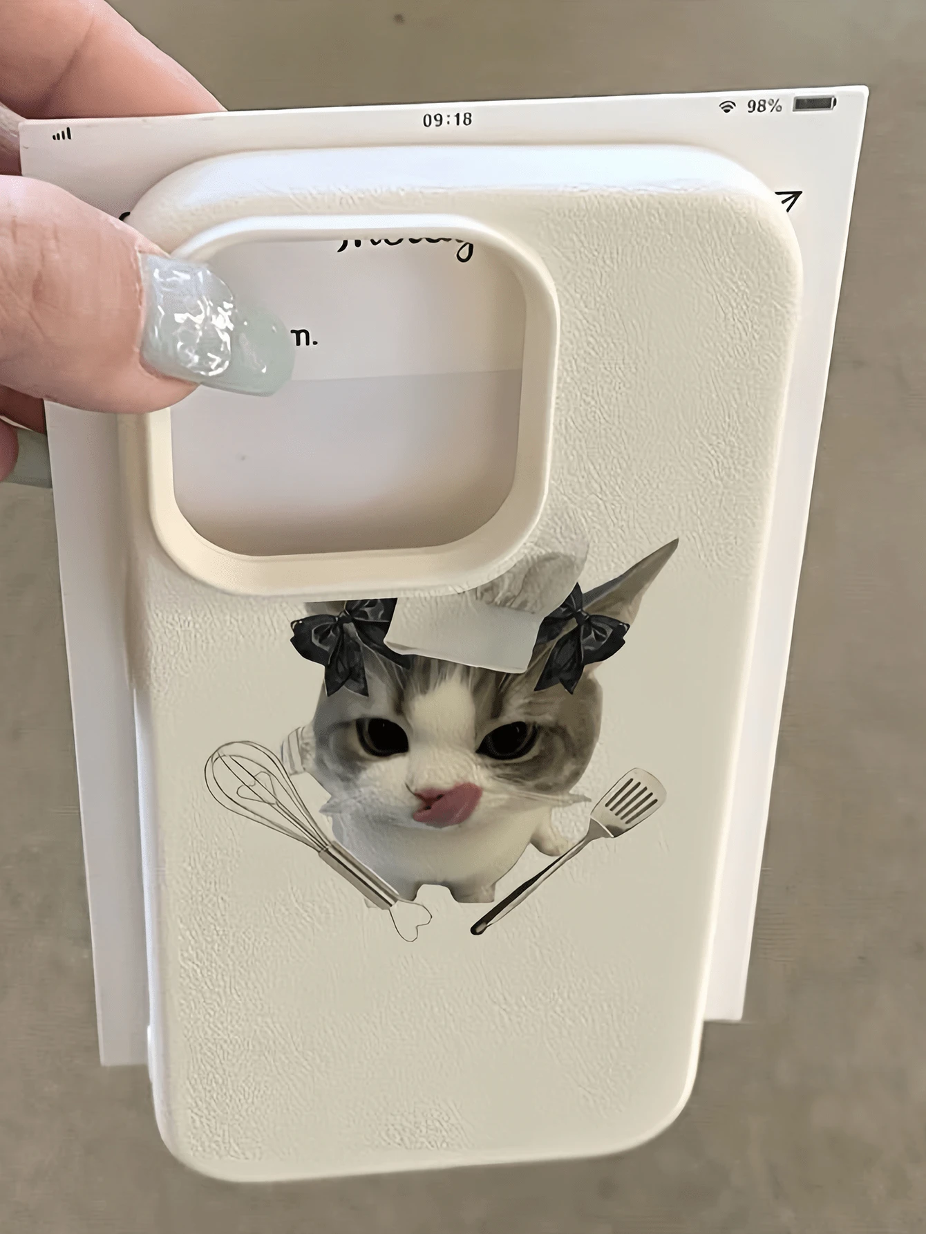 1 buah Casing Ponsel TPU Anti Guncangan Minimalis Motif Kucing Koki Lucu Warna Putih, Kompatibel dengan Apple 18 17 16 15 14 13 12 11 Pro Max Air dan Seri Lainnya - MultiWarna - View 1