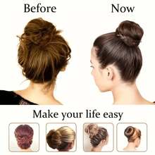 Hair Bun Donut Maker Set, Coffee Color, - Coffee Brown - View 6