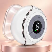 Electric Suction Massager With Wireless Charging, Digital Display Gear Adjustment, Multiple Suction Levels, Colorful Light Mode, Suitable For Men And Women, Great Gift - White - View 5