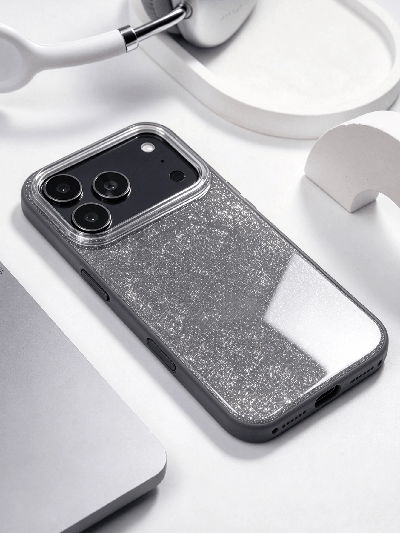 1pc Fashion Sparkling Bling Glitter Candy Color Large Window Camera Frame Phone Case Compatible With IPhone 18 Pro Max 17 Pro Max 16 Pro Max 17 Pro 16 Pro 15 Pro Max 15 Pro 14 13 Pro Max 14 Plus 15 Plus 16 Plus 13 15 17 Stylish Shockproof Cases Shell For Women Girls