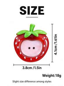 Cartoon Fruit Car Air Vent Fragrance Clip, Resin Aromatherapy Diffuser Apple Strawberry Pear Peach, Creative Car Interior Decoration Accessory, Fun Gift For Women And Girls - A - View 4