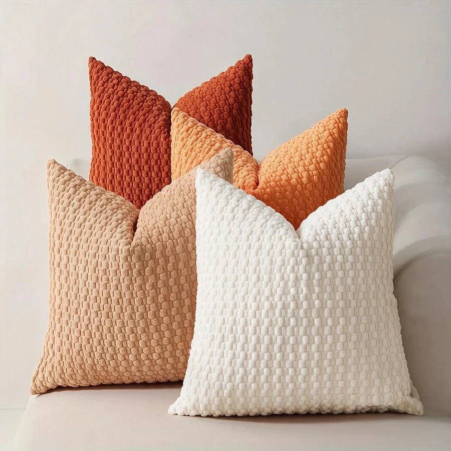 4 Stücke Boho-Kissenbezüge mit doppelseitigem Bubble-Design (Kissenfüllung nicht enthalten), weiche Kissenbezüge aus Cord, geeignet für Wohnzimmer, Sofa, Schlafzimmer, Feiertagsdekoration, als Geschenk.