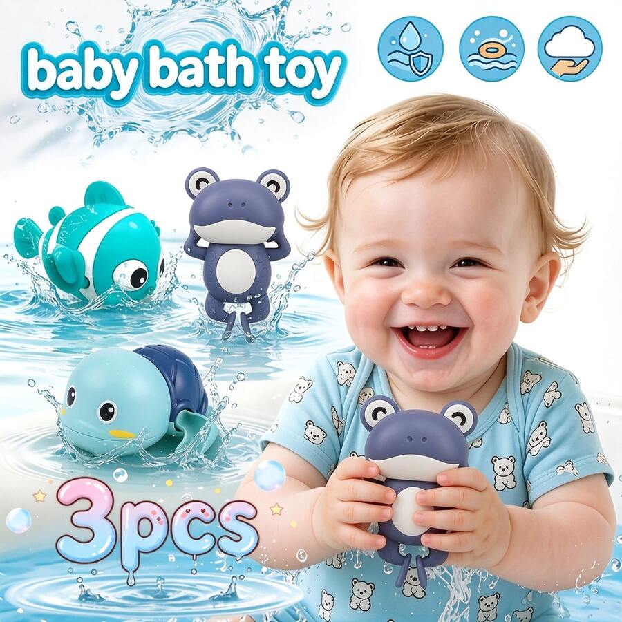 3pcs Of Children's Water-Play Bath Toys, Amphibious Fun Water Play Toys ...