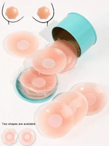10pcs Silicone Nipple Covers, Portable Storage Box, Skin-Friendly & Breathable, Invisible Breast Pads For Dress Underwear - Multicolor - View 2