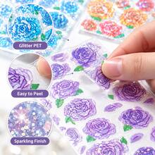 Floral & Petal Series Sequin PET Flat Sticker, INS Style Fresh Flower Planner Material Sticker, DIY Decorative Sticker - Multicolor - View 7