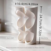 1pc Kitchen Roll Holder, Under Cabinet Mount, Plastic Cling Film Dispenser, Space-Saving Design, Durable Material, Bathroom Accessory, Commercial & Residential Use, Essential For Small Apartments - Multicolor - View 3