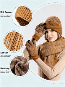 Unisex Fall/Winter Fleece-Lined Warm Knit Hat – Extended Windproof Scarf, Top Warm Gear For Students & Couples, Thick Cold-Proof For Winter Outdoor - Winter Scarf - View 6