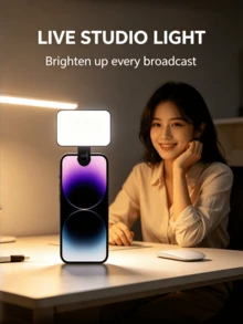 DUONENG Portable Clip-On LED Fill Light, Suitable For Action Photography, 3 Lighting Modes, Adjustable Brightness And Angle, USB Interface, Compatible With Laptop/Phone/Tablet/Zoom Meeting/Makeup, Suitable For Selfie And Live Streaming, Portable Light - one-size - View 8