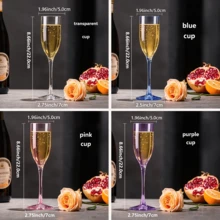 1/2/4/6/12pcs Luxury High Stem Crystal-Like Shatterproof Reusable Long Handle Cups, Banquet Wedding Birthday Party Dessert Juice Cold Drink Cups, Home Dining Table Atmosphere Decorative Cups - Perfect For All Parties - View 9