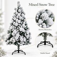 Mixed Snow Christmas Tree With Stand For Living Room Shop Window Party Decor - White - View 6